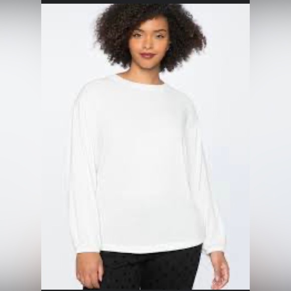 Eloquii size 26/28 white twist- back knit top NWT - Picture 1 of 7